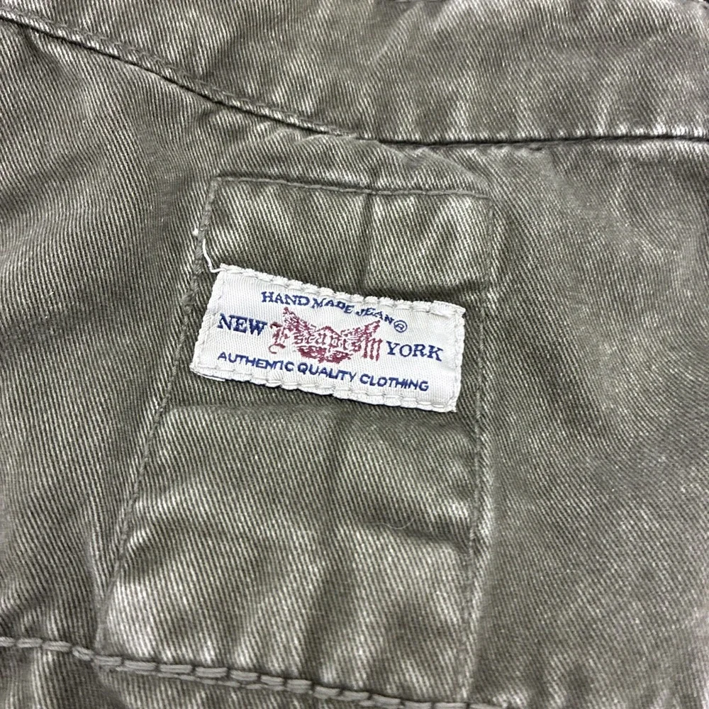 Vtg Escapism Green Denim Vest 100% Cotton Mens XXL Distressed Jean Size 3XL